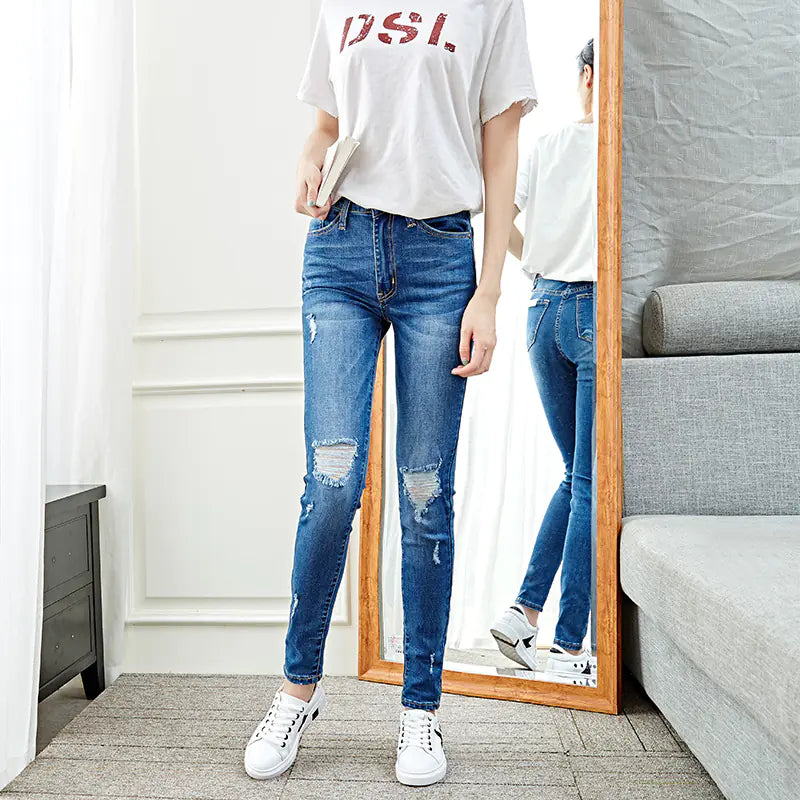 Skinny Jeans, Ripped Jeans, Stretch Denim Pants