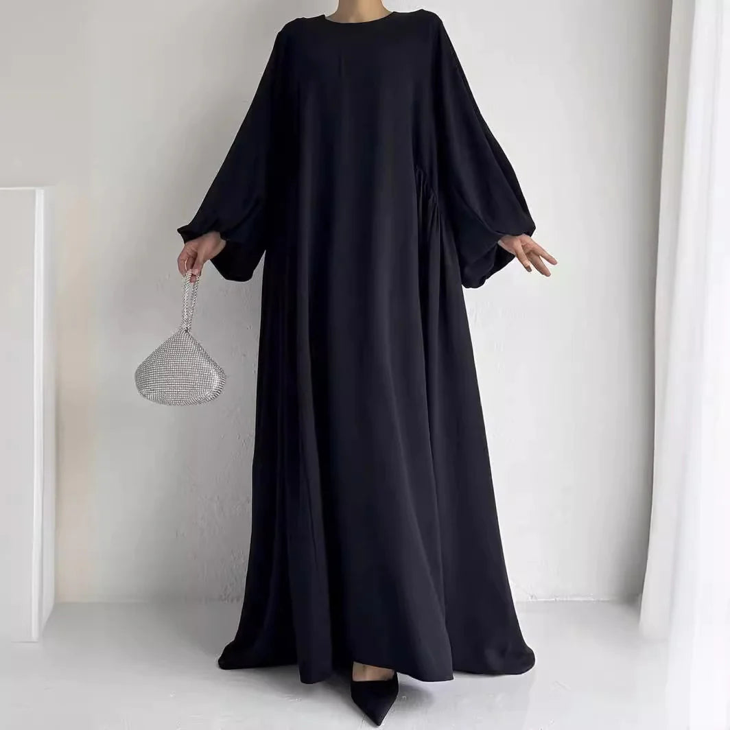 Solid Color Simple Abaya Dress