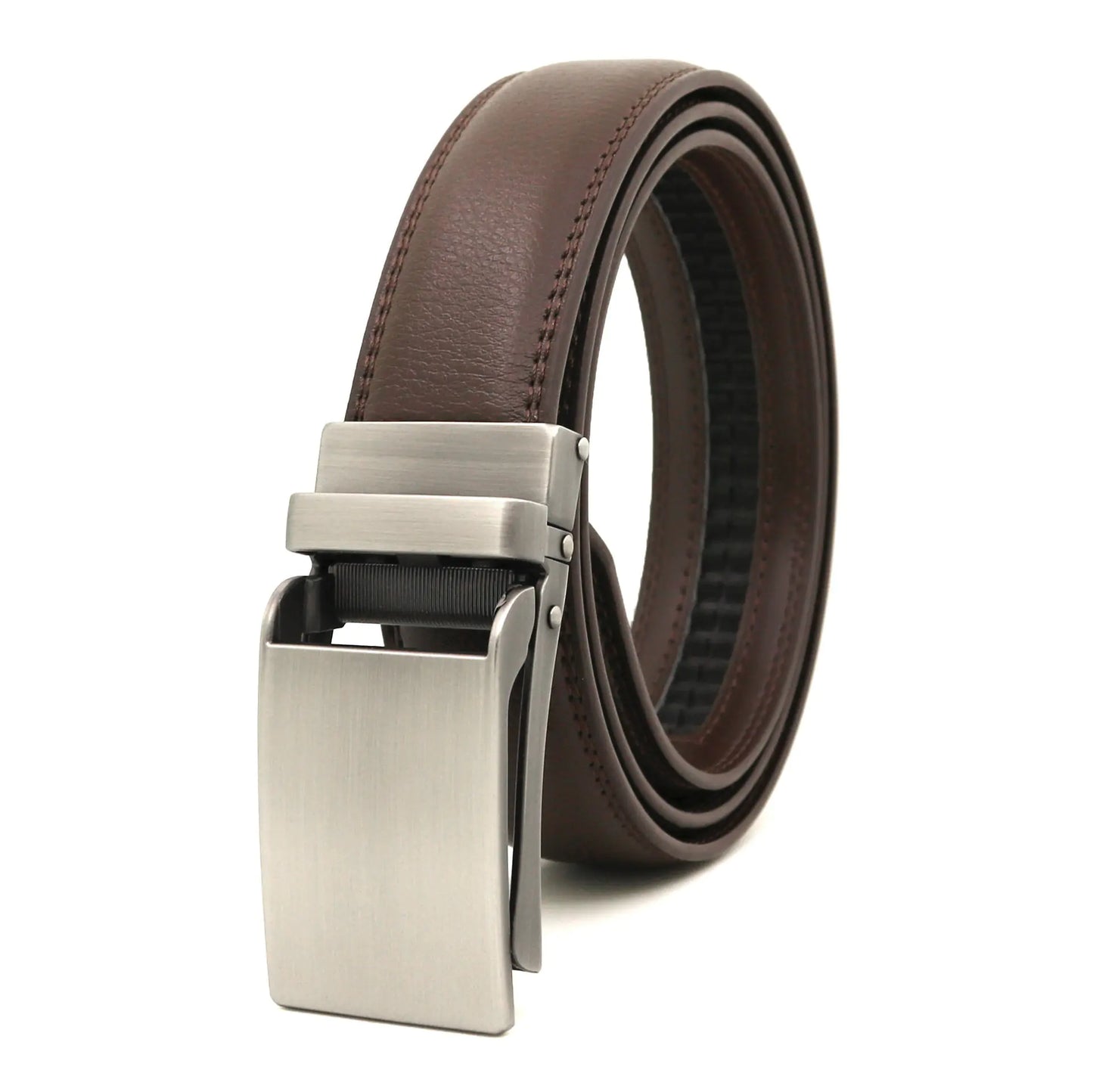 Men's Automatic Buckle Leather Belt - Genuine Cowhide