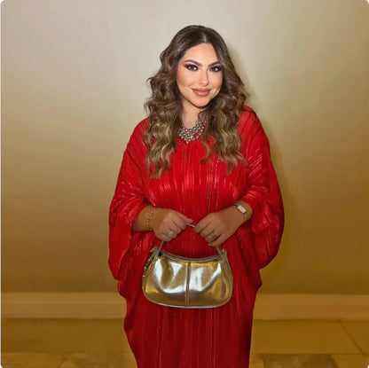 Shiny Black Abaya & Robe Set for Women