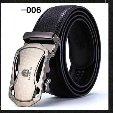 Men's Smooth Automatic Buckle Genuine Leather Belt