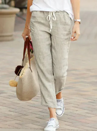 Cotton Linen Drawstring Pants
