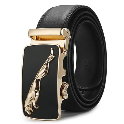 Genuine Leather Automatic Buckle Belt for Men