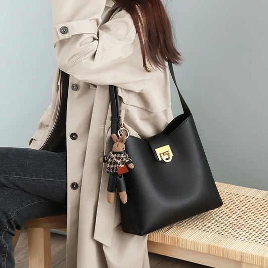Trendy Leather Fashion Bucket Bag