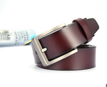 Genuine Leather Belt with Pin Buckle