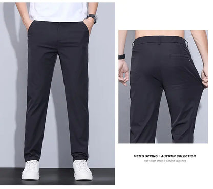 Ice Silk Casual Pants Men's Thin Trendy Trousers