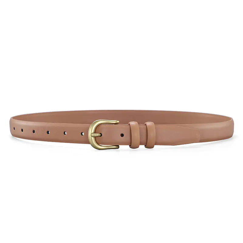 Vintage Half-Circle Buckle Women's Leather Belt