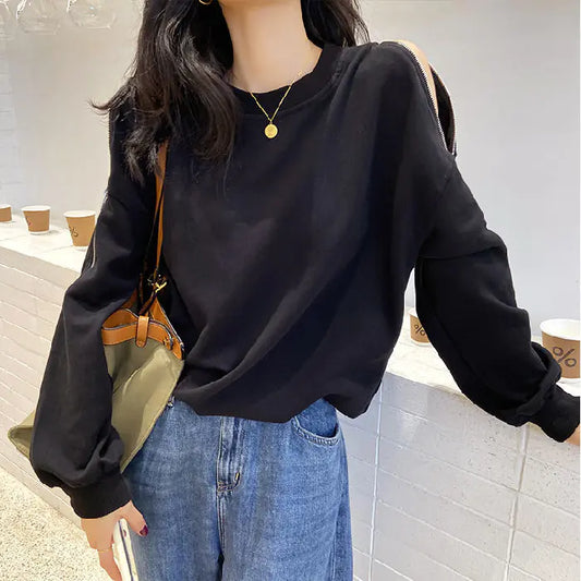 Off-Shoulder Women's Long Sleeve Zipper Sweater