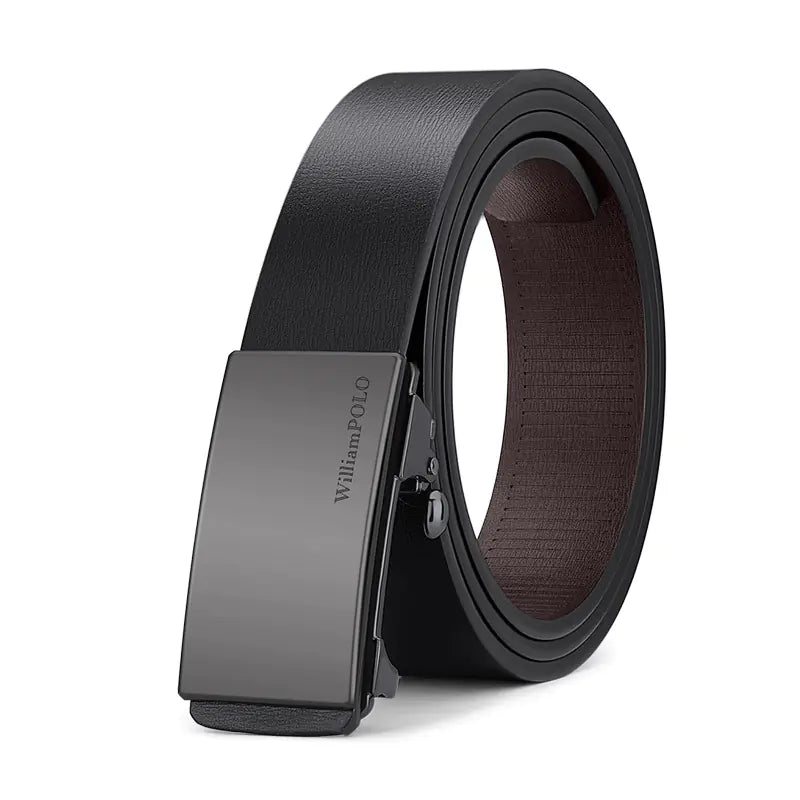 Genuine Leather Men's Belt with Automatic Buckle