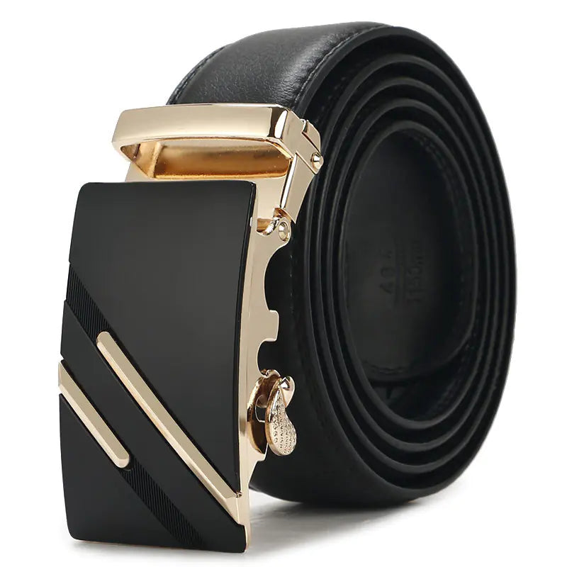 Genuine Leather Automatic Buckle Belt for Men