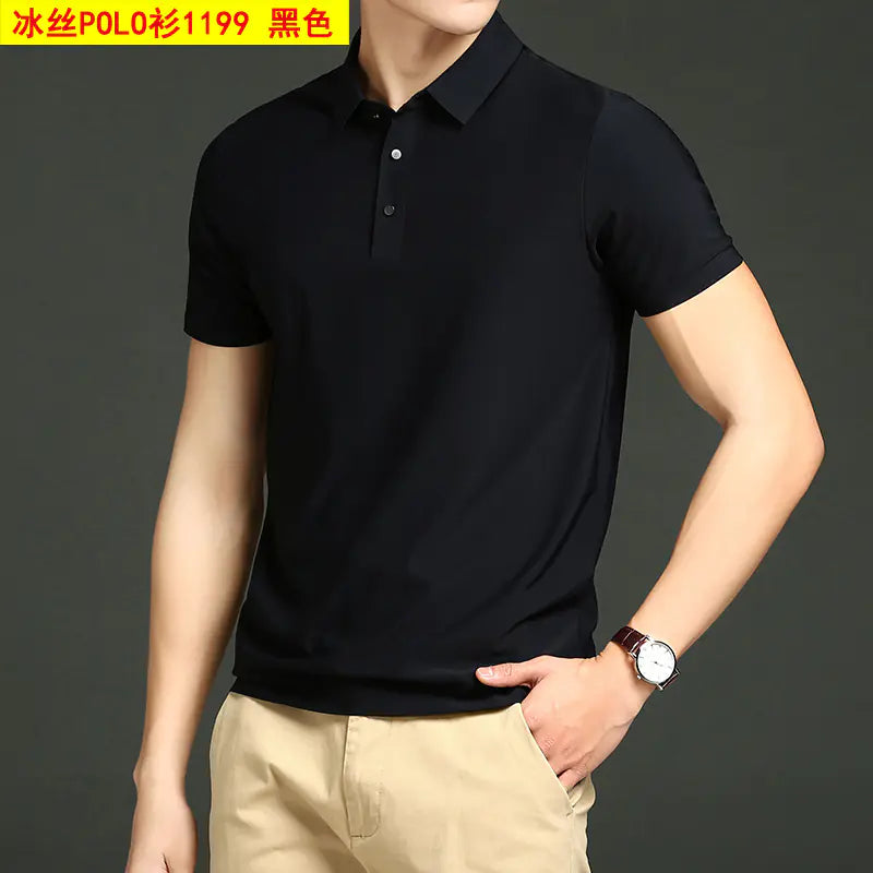 Men's Summer Loose Fit Ice Silk Polo Shirt