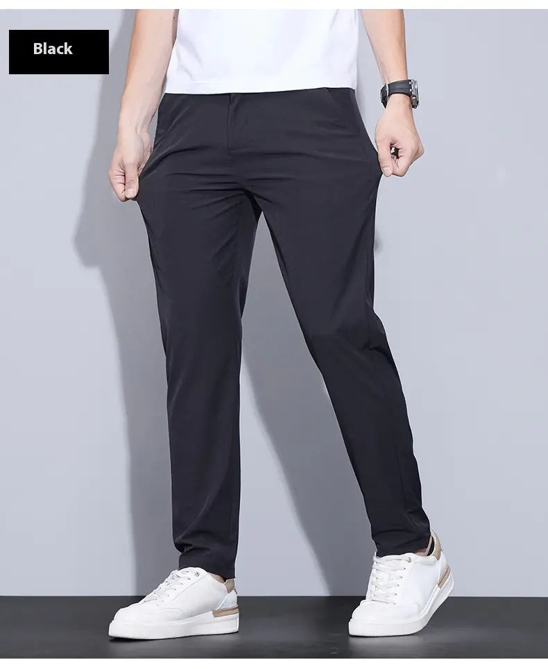 Ice Silk Casual Pants Men's Thin Trendy Trousers