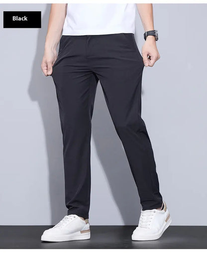Ice Silk Casual Pants Men's Thin Trendy Trousers