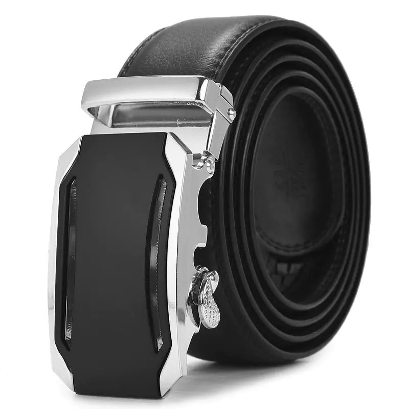 Genuine Leather Automatic Buckle Belt for Men