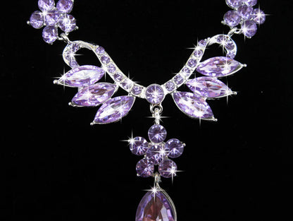 Alloy Diamond Necklace and Earring Bridal Set