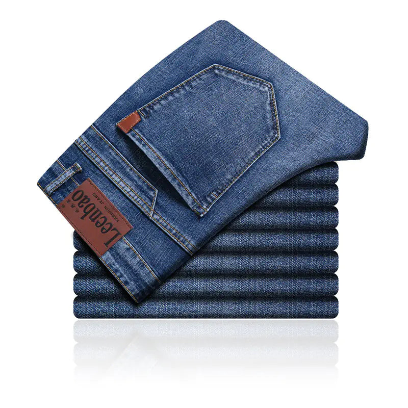 Straight Slim-Fit Stretch Jeans for Men