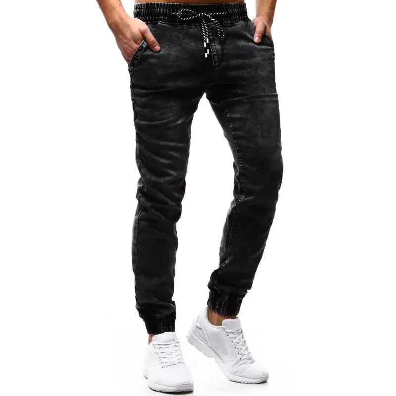 Tethered Elastic Slim Stretch Jeans for Men