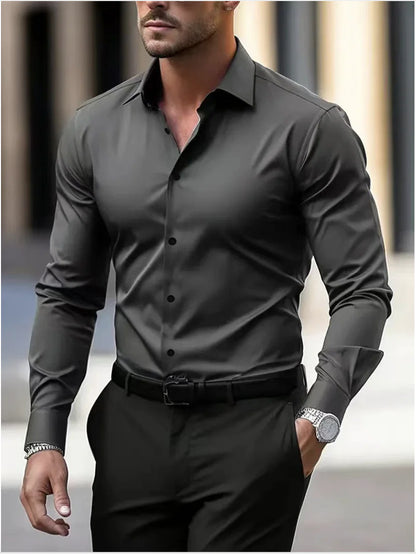 Men's Slim Fit Long Sleeve Shirt