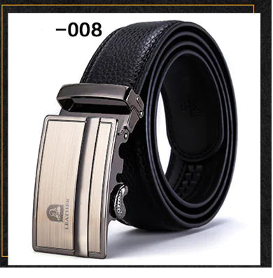 Men's Smooth Automatic Buckle Genuine Leather Belt
