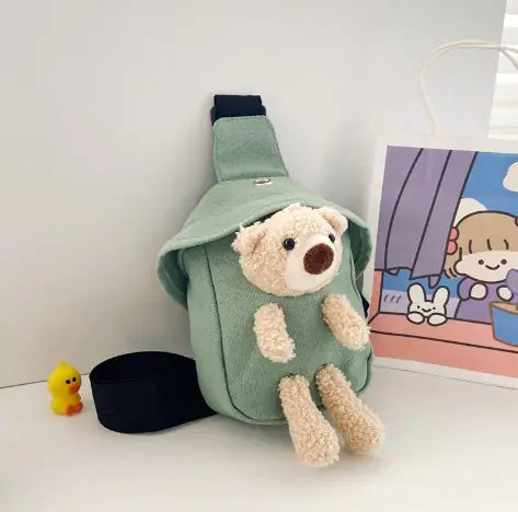 Versatile Mini Crossbody Bag with Bear Design