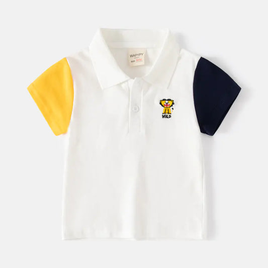Boys' Short Sleeve Polo T-Shirt - Color Block Casual Wear