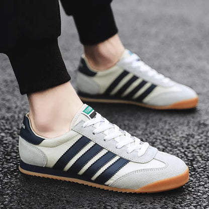 Men's Trendy Canvas Sneakers with Color Block Design