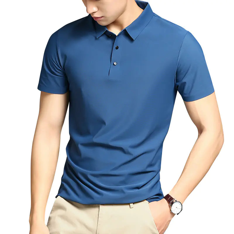 Men's Summer Loose Fit Ice Silk Polo Shirt