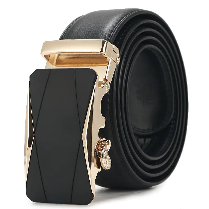 Genuine Leather Automatic Buckle Belt for Men