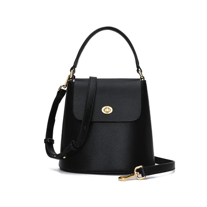 Fashionable Women's Leather Bucket Bag and Shoulder Bag