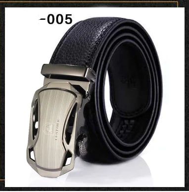 Men's Smooth Automatic Buckle Genuine Leather Belt