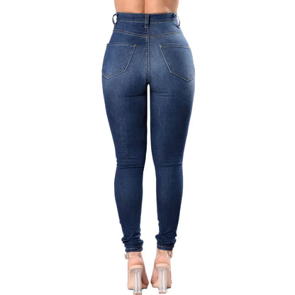 Women's Ripped Skinny Jeans - Stylish Denim Pants