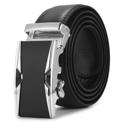 Genuine Leather Automatic Buckle Belt for Men