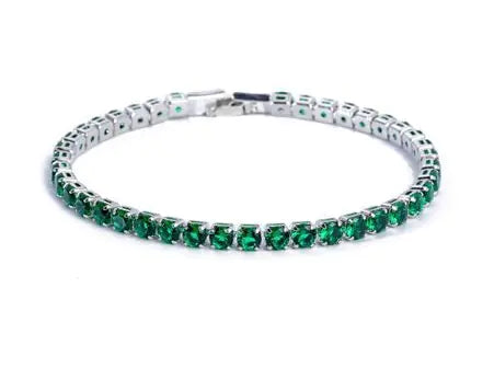 Gemstone Bracelet with Drill Design and Bangle Style