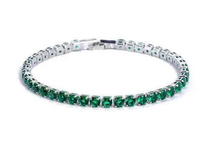 Gemstone Bracelet with Drill Design and Bangle Style