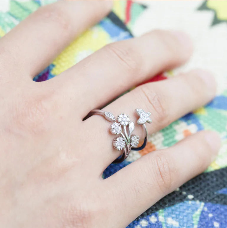 Dandelion Open Ring, Women's Fashion Adjustable Ring