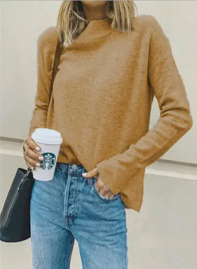 Cashmere Turtleneck Long-sleeve Pullover Sweater