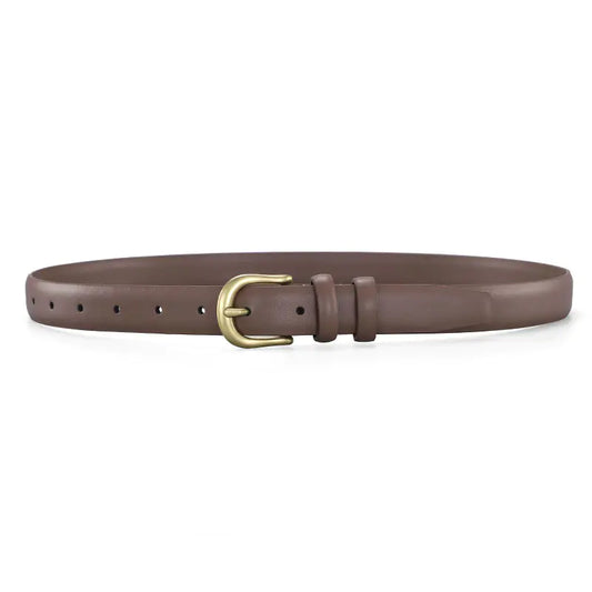 Vintage Half-Circle Buckle Women's Leather Belt