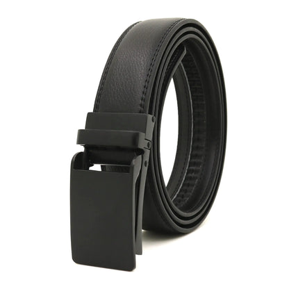 Men's Automatic Buckle Leather Belt - Genuine Cowhide
