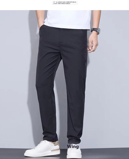 Ice Silk Casual Pants Men's Thin Trendy Trousers