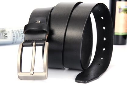 Genuine Leather Belt with Pin Buckle