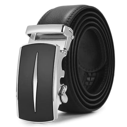 Genuine Leather Automatic Buckle Belt for Men