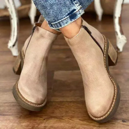 Stylish Women's Leather Ankle Boots