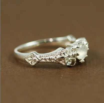 New Floral Opal Heart Ring, Stylish Engagement Ring
