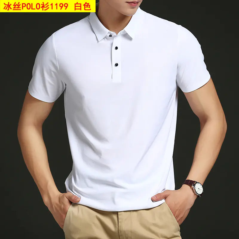Men's Summer Loose Fit Ice Silk Polo Shirt