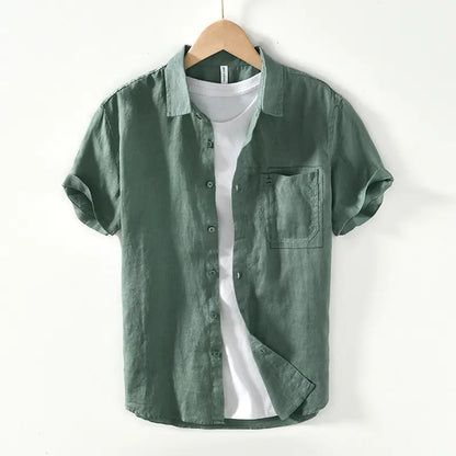 Summer Casual Loose Linen Short Sleeve Shirt