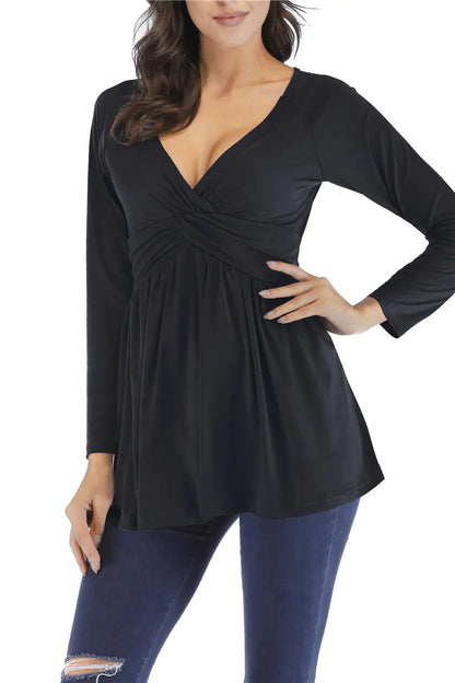 Women's Long Sleeve Dress Shirt and T-Shirt Combo