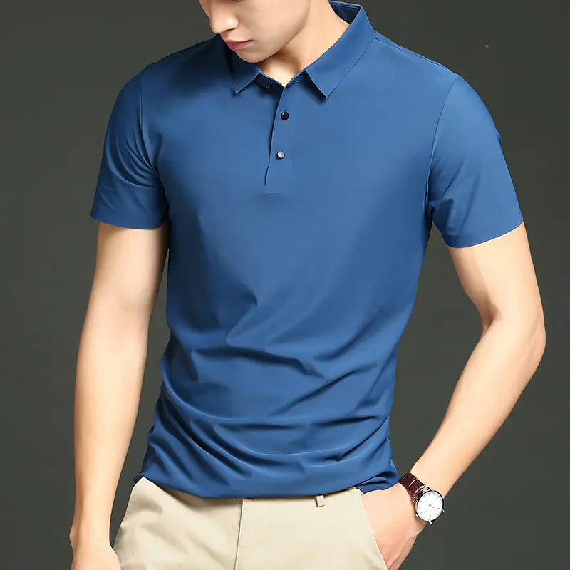 Men's Summer Loose Fit Ice Silk Polo Shirt