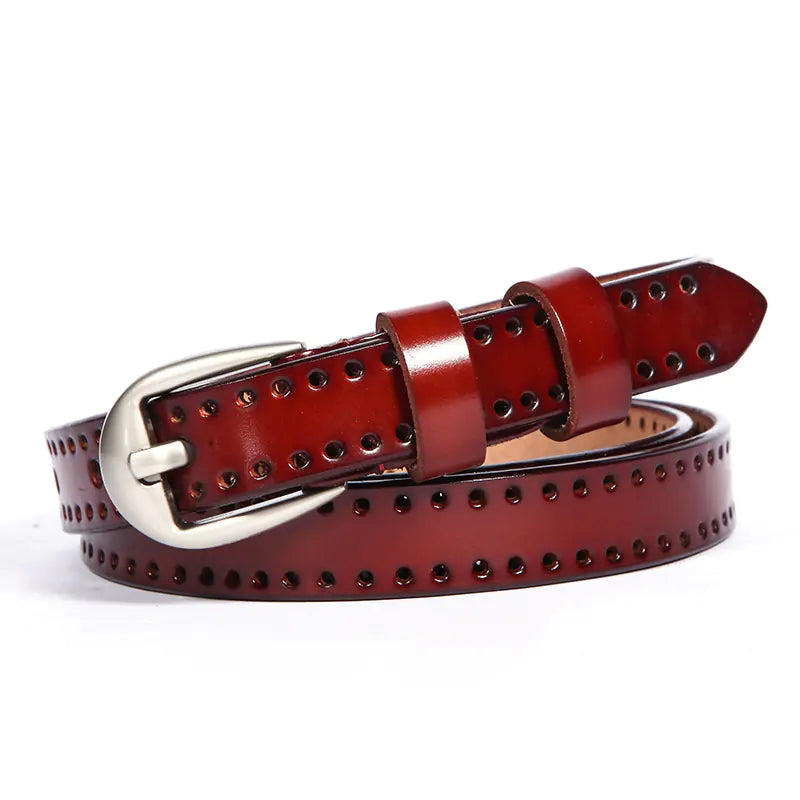 Women's Creative Hollow Leather Belt with Buckle