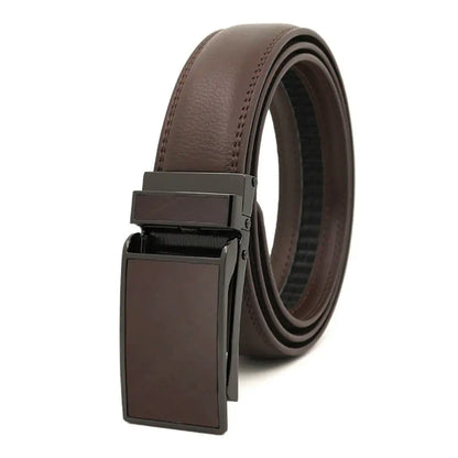 Men's Automatic Buckle Leather Belt - Genuine Cowhide