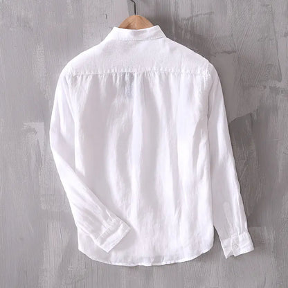 Men's Casual Loose Linen Long Sleeve Shirt